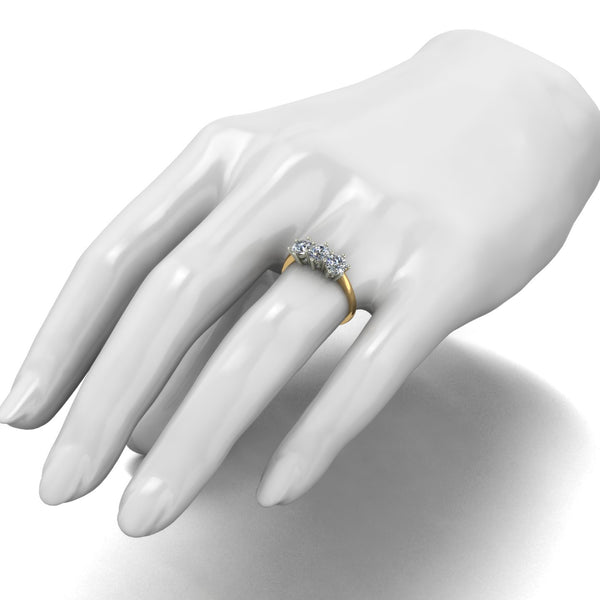 1.50ct (3x 5.0mm) Round Moissanite Set Three Stone Ring