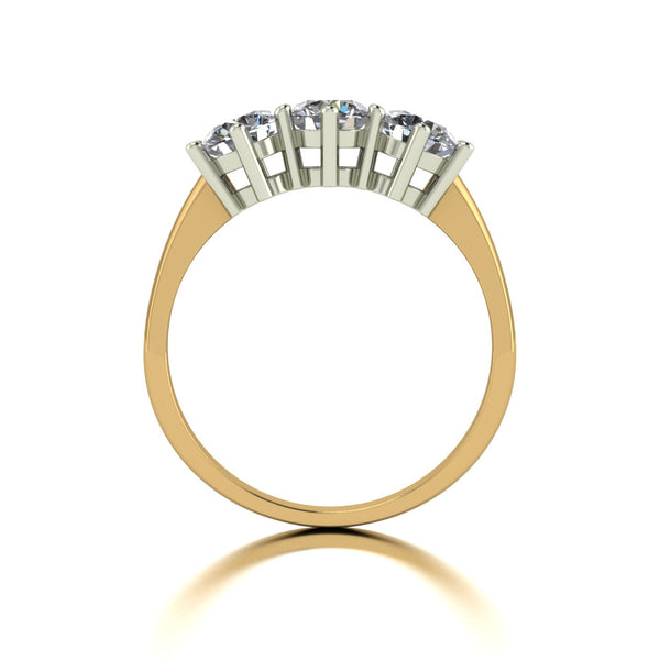 1.50ct (3x 5.0mm) Round Moissanite Set Three Stone Ring