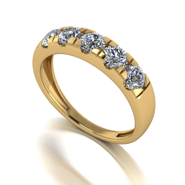 1.25ct (5x 4.0mm) Round Moissanite Set Eternity Ring