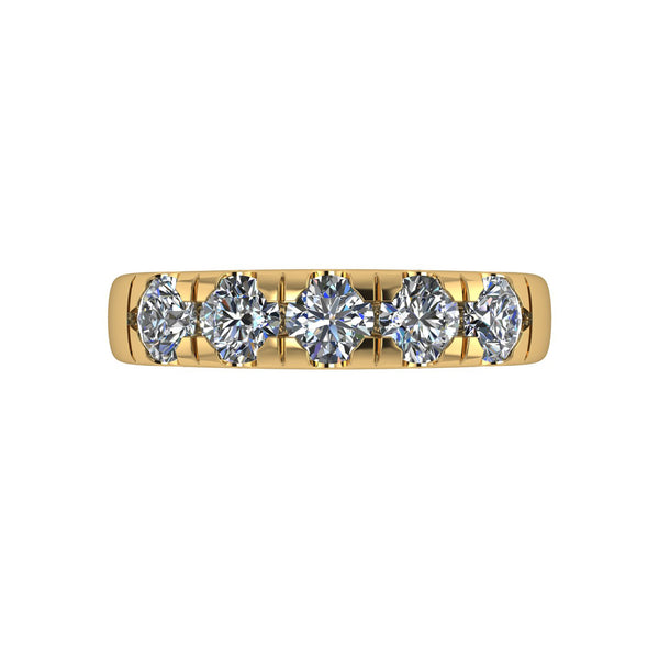 1.25ct (5x 4.0mm) Round Moissanite Set Eternity Ring
