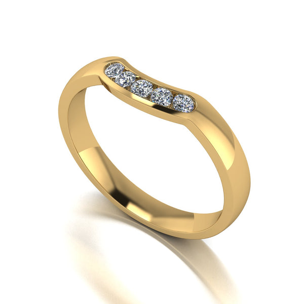 0.15ct (5x 1.9mm) Round Moissanite Set Eternity Ring