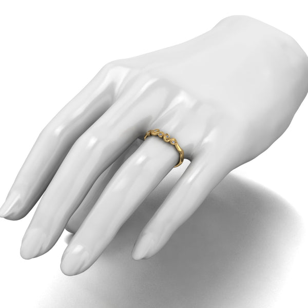 0.05ct (5x 1.3mm) New Round Moissanite Set Eternity Ring