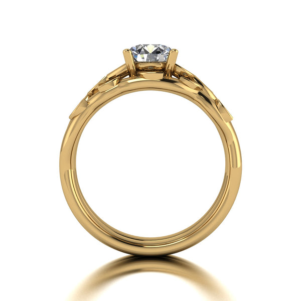 1.10ct (1x 6.5mm, 6x 1.3mm & 5x 1.3mm) NEW Round Moissanite Bridal Set Ring