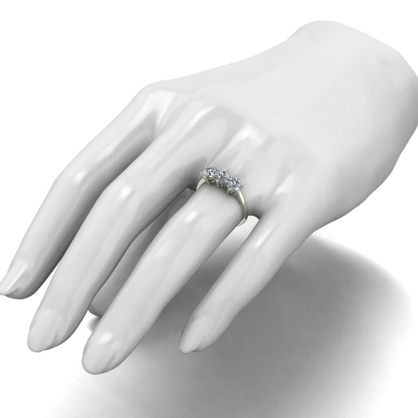 1.50ct (3x 5.0mm) Round Moissanite Set Three Stone Ring