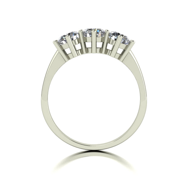 1.50ct (3x 5.0mm) Round Moissanite Set Three Stone Ring