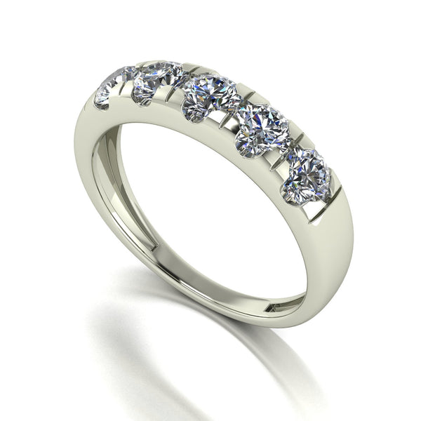 1.25ct (5x 4.0mm) Round Moissanite Set Eternity Ring
