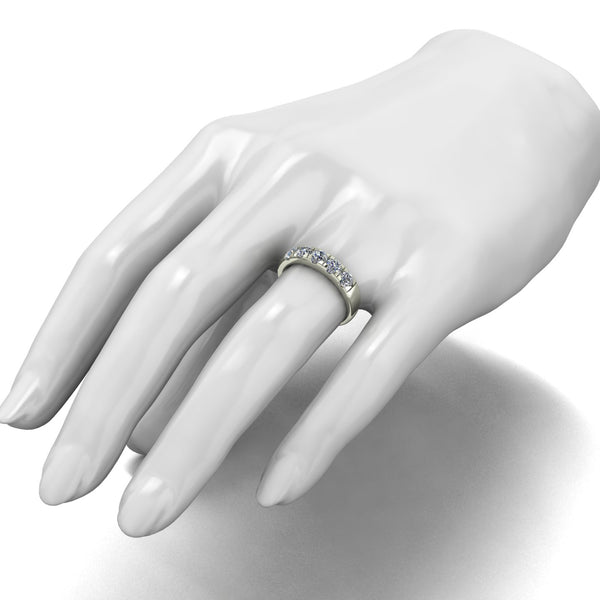 1.25ct (5x 4.0mm) Round Moissanite Set Eternity Ring