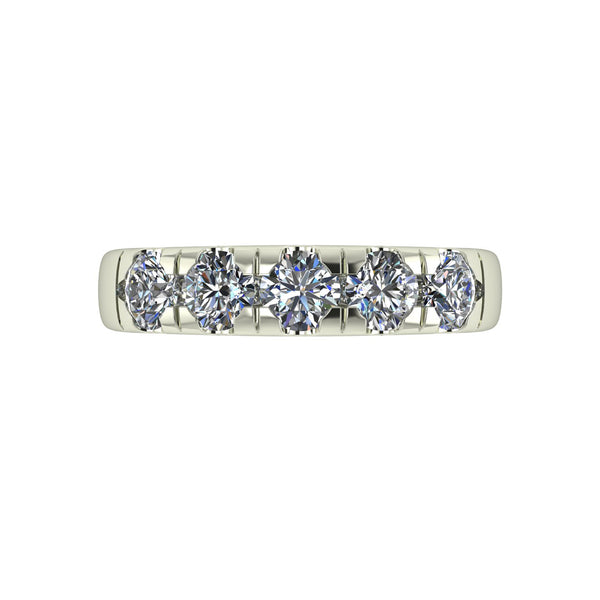 1.25ct (5x 4.0mm) Round Moissanite Set Eternity Ring