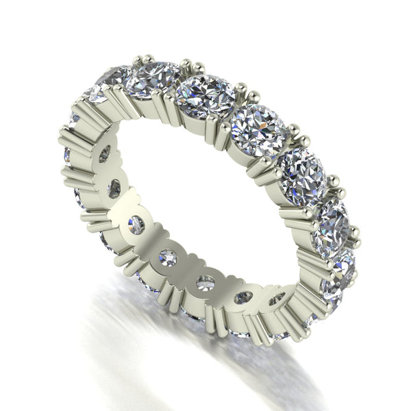 3.75ct (15x 4.0mm) NEW Round Moissanite Set Full Eternity Ring