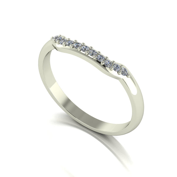 0.10ct (11x 1.3mm) NEW Round Moissanite Set Eternity Ring
