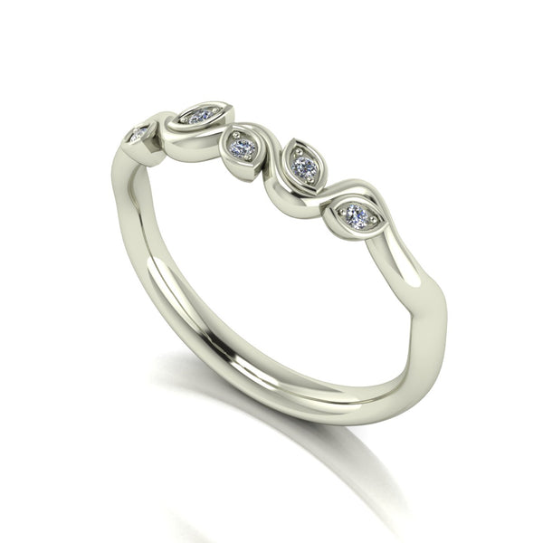 0.05ct (5x 1.3mm) New Round Moissanite Set Eternity Ring