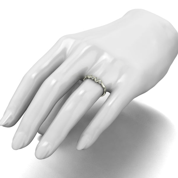 0.05ct (5x 1.3mm) New Round Moissanite Set Eternity Ring