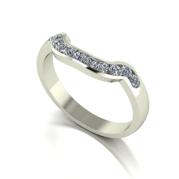 0.33ct (11x 1.9mm) Round Moissanite Set Eternity Ring