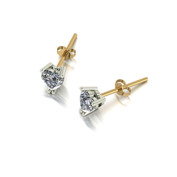 0.50ct (2x 4.5mm) Heart Moissanite Set Earrings