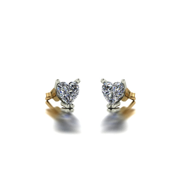 0.50ct (2x 4.5mm) Heart Moissanite Set Earrings