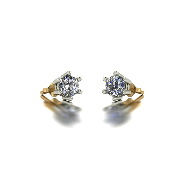 0.50ct (2x 4.0mm) Round Moissanite Set Earrings
