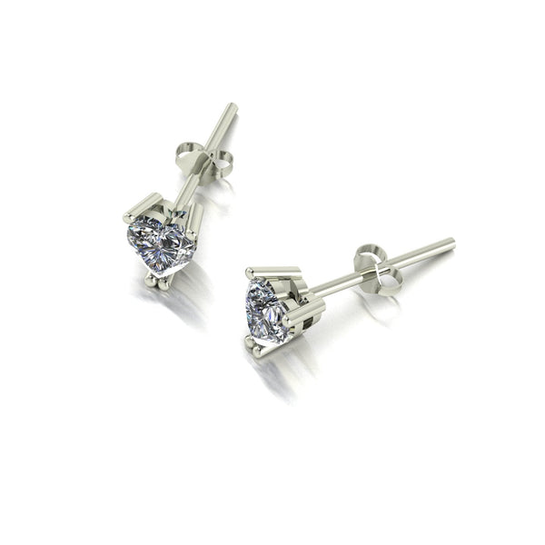 0.50ct (2x 4.5mm) Heart Moissanite Set Earrings