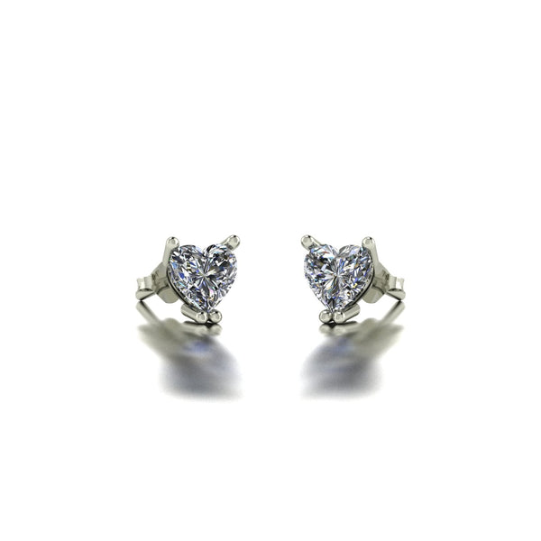 0.50ct (2x 4.5mm) Heart Moissanite Set Earrings