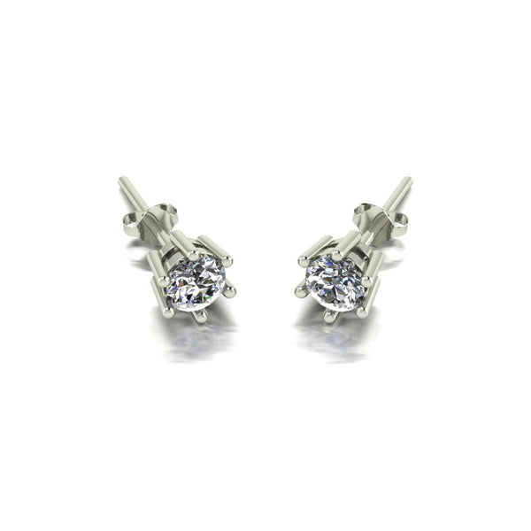 0.50ct (2x 4.0mm) Round Moissanite Set Earrings