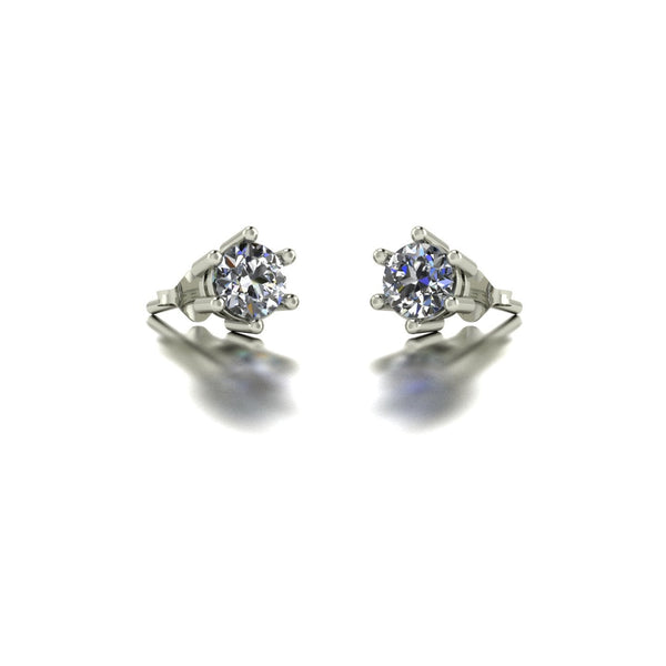 0.50ct (2x 4.0mm) Round Moissanite Set Earrings