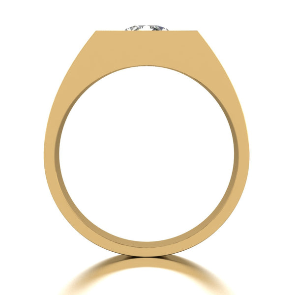 1.00ct (1x 6.5mm) Round Moissanite Set Men's Ring