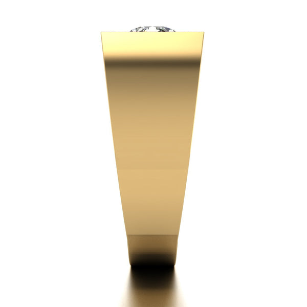 1.00ct (1x 6.5mm) Round Moissanite Set Men's Ring