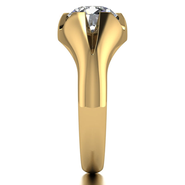 3.00ct (1x 9.0mm) Round Moissanite Set Men's Ring