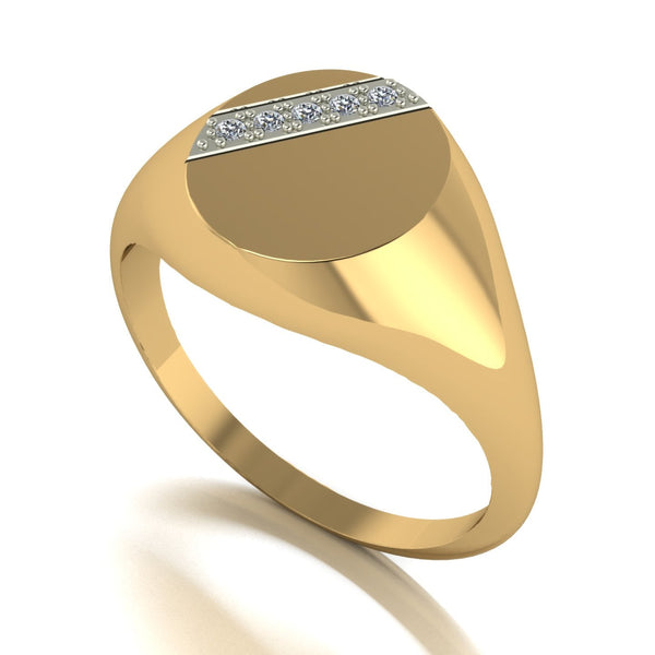 0.05ct (5x 1.3mm) Round Moissanite Set Men's Ring