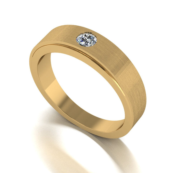 0.20ct (1x 3.5mm) Round Moissanite Set Men's Ring