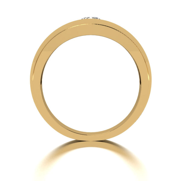 0.50ct (1x 5.0mm) Round Moissanite Set Men's Ring