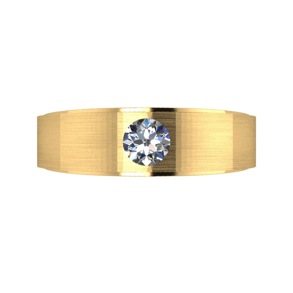 0.50ct (1x 5.0mm) Round Moissanite Set Men's Ring