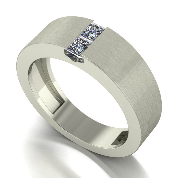 0.50ct (2x 3.5mm) Square Moissanite Set Men's Ring