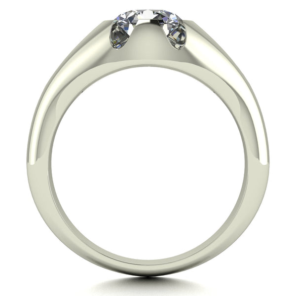 3.00ct (1x 9.0mm) Round Moissanite Set Men's Ring