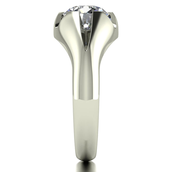 3.00ct (1x 9.0mm) Round Moissanite Set Men's Ring