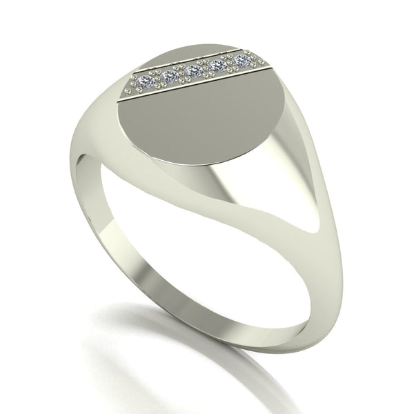 0.05ct (5x 1.3mm) Round Moissanite Set Men's Ring