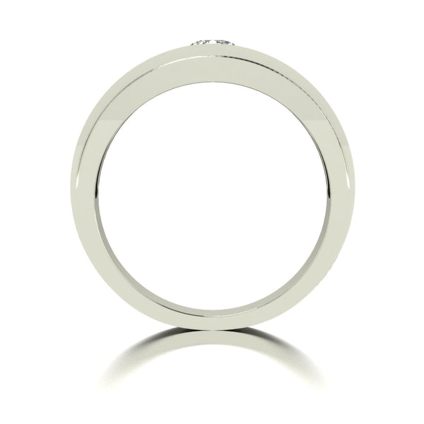 0.50ct (1x 5.0mm) Round Moissanite Set Men's Ring