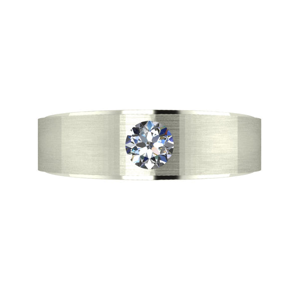 0.50ct (1x 5.0mm) Round Moissanite Set Men's Ring