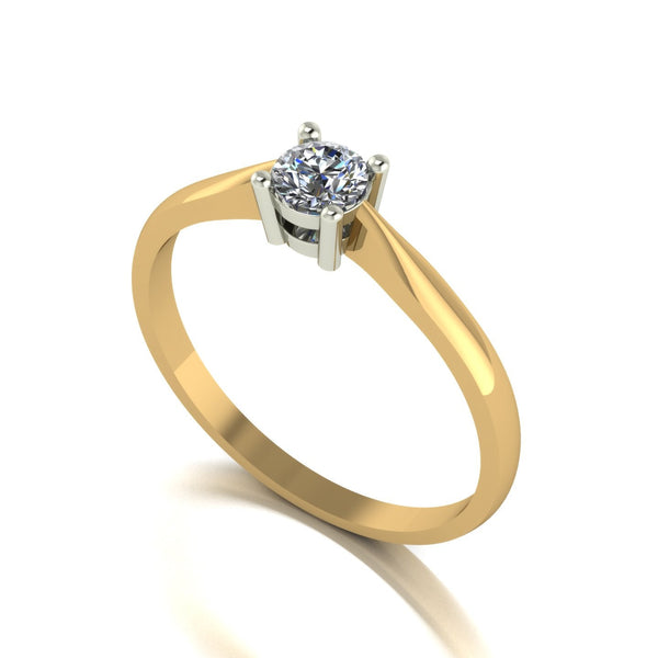 0.25ct (1x 4.0mm) Round Moissanite Set Single Stone Ring