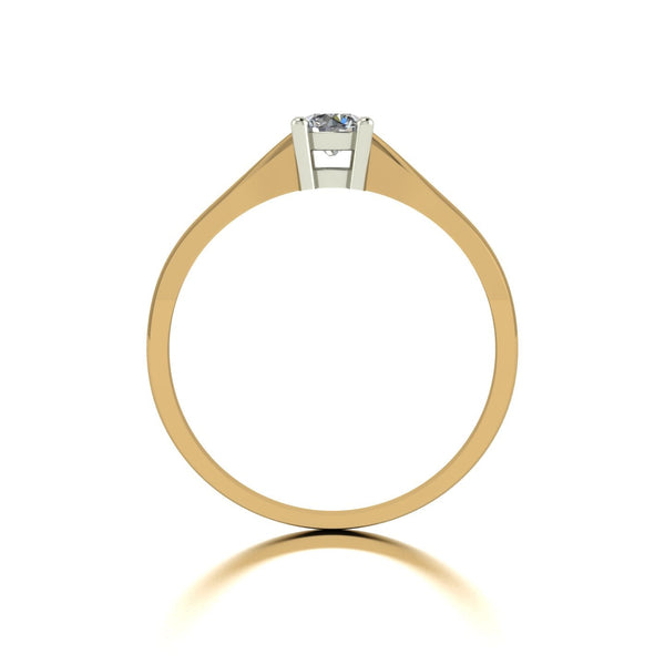 0.25ct (1x 4.0mm) Round Moissanite Set Single Stone Ring