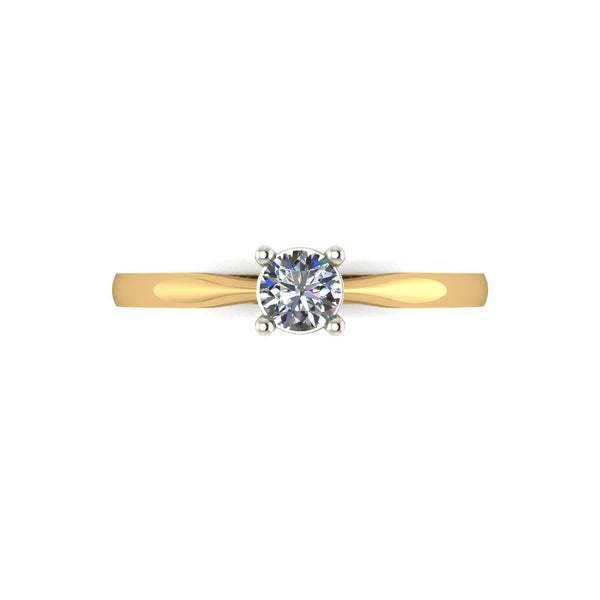 0.25ct (1x 4.0mm) Round Moissanite Set Single Stone Ring