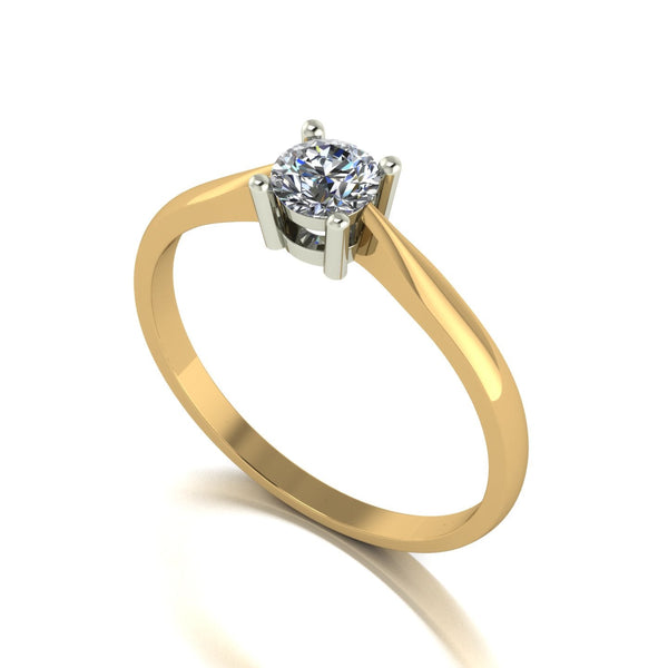 0.33ct (1x 4.5mm) Round Moissanite Set Single Stone Ring