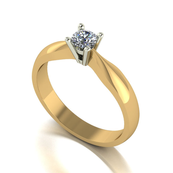 0.25ct (1x 4.0mm) Round Moissanite Set Single Stone Ring