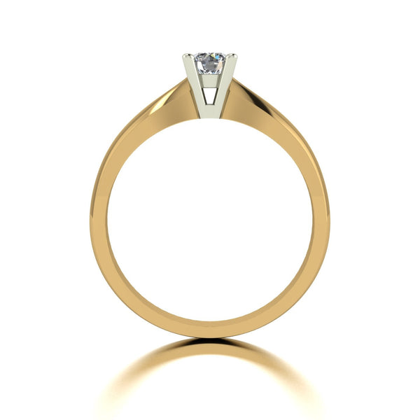 0.25ct (1x 4.0mm) Round Moissanite Set Single Stone Ring