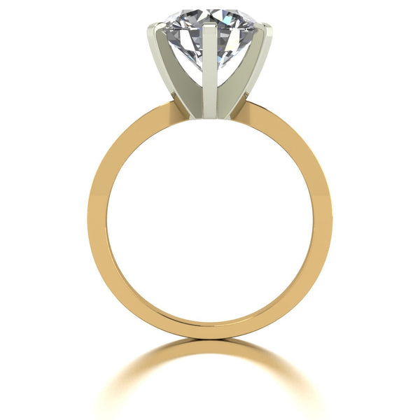 3.10ct (1x 9.0mm & 10x 1.3mm Rnd) Round Moissanite Set Shoulder Single Stone Ring