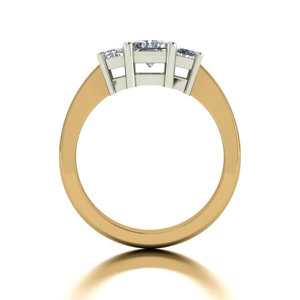 1.86ct (1x 7x5mm & 2x 5x3mm) Radiant Cut Moissanite Set Three Stone Ring
