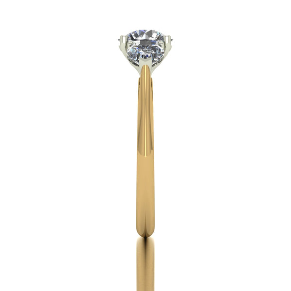 2.00ct (1x 7.0mm Rnd & 2x 4.5mm Hrt) Round & Heart Moissanite Set Three Stone Ring