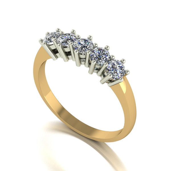 0.75ct (5x 3.25mm) Round Moissanite Set Eternity Ring