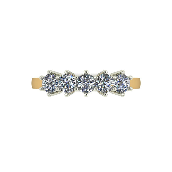0.75ct (5x 3.25mm) Round Moissanite Set Eternity Ring