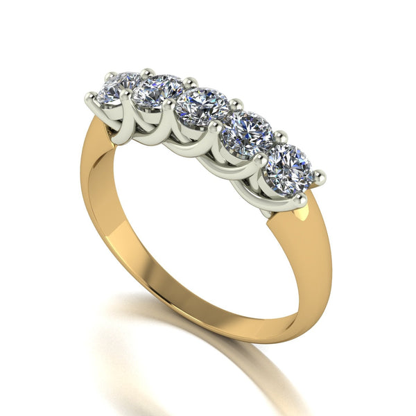 1.00ct (5x 3.5mm) Round Moissanite Set Eternity Ring