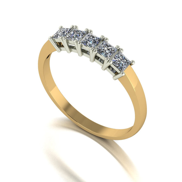 0.60ct (5x 2.5mm) Square Moissanite Set Eternity Ring